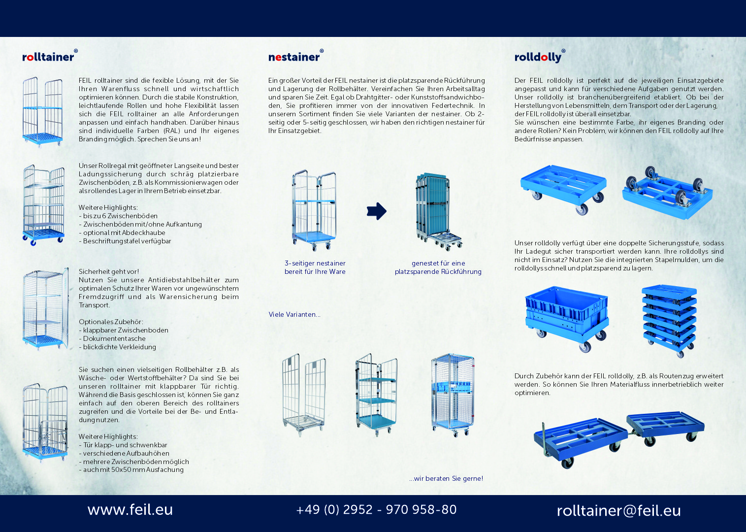 FEIL rolltainer - schnelle Produktübersicht - FEIL rolltainer GmbH