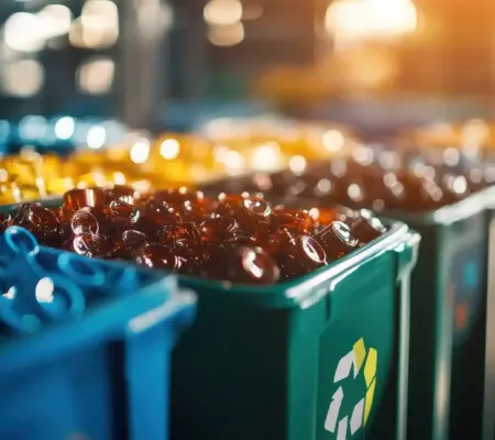 Trennung von Glasflaschen in Behältern