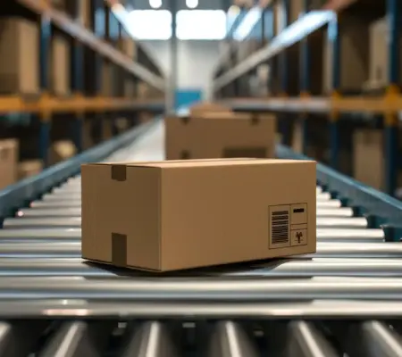 Paket auf Packstraße