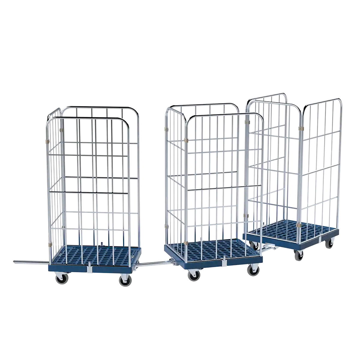 Deichsel und Kupplungsset für Rollbehälter mit Rollplatte KU (FDSKSC)