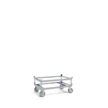 Paletten-Fahrgestell, 1.210 x 810 mm, feuerverzinkt mit Aufsatzrahmen